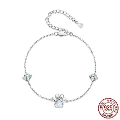 Neu Exquisite Opal S925 Silber Armband Nische Licht Luxus Stil Katze Pfote Druck Armband Schmuck Geschenk