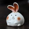 Yixing Purple Clay Tea Pet Cute Zodiac Rabbit Ornaments Tea Figurine Handmade Sculpture Crafts Chinese Zisha Tea Set Decoration