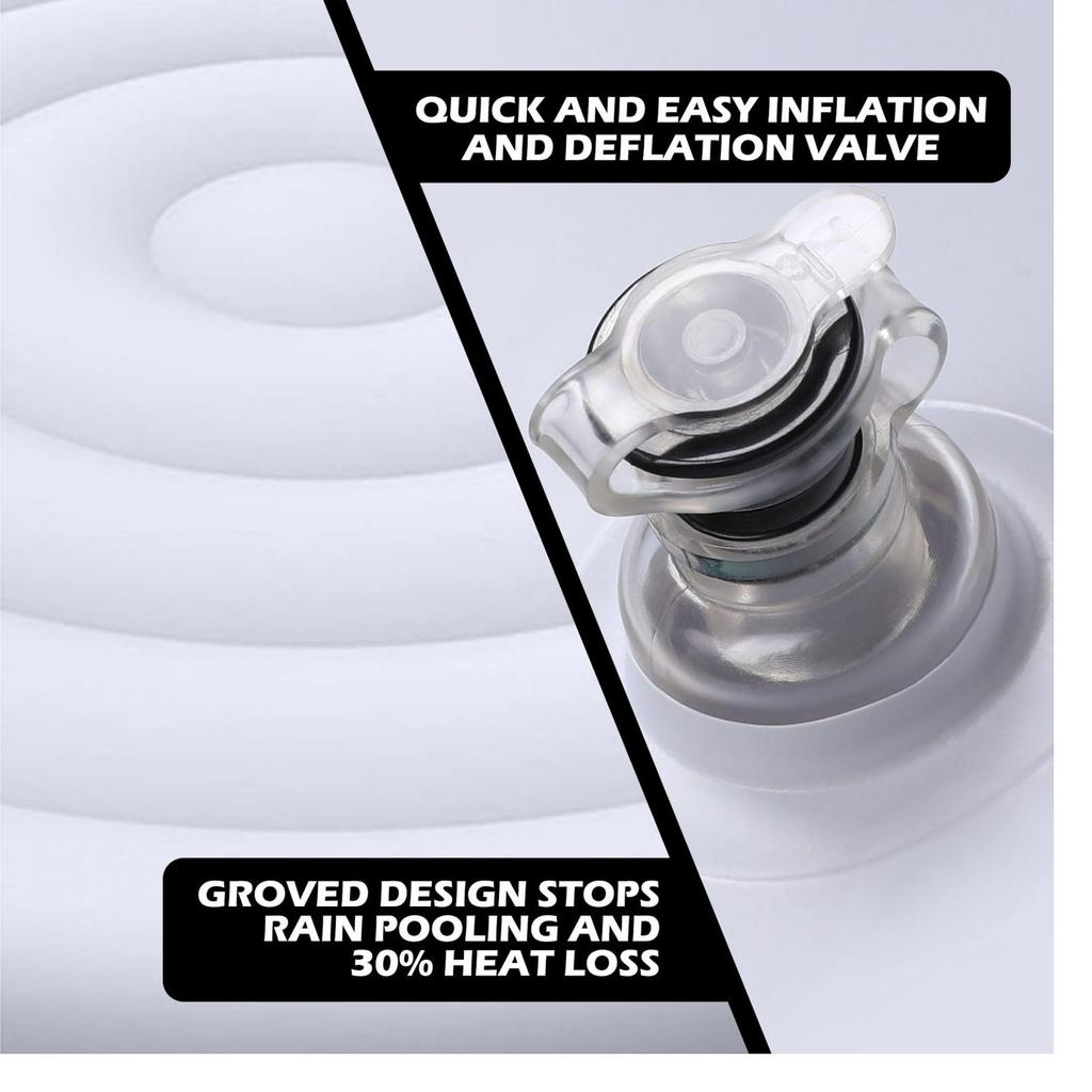 4.5 Ft Inflatable Hot Tub Cover Foldable Energy Saving Lid for Round Outdoor Inflatable Hot Tubs