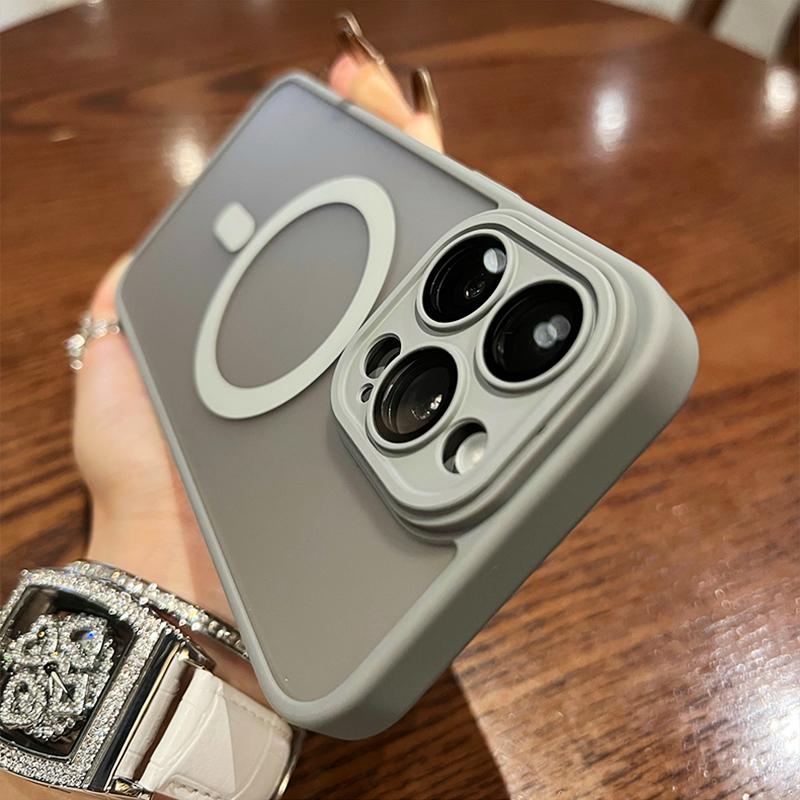 Luxury Matte Magnetic For Magsafe Translucent Case For iPhone  16 15 14 13 11 12 Pro Max Plus Glass Lens Wireless Charge Cover