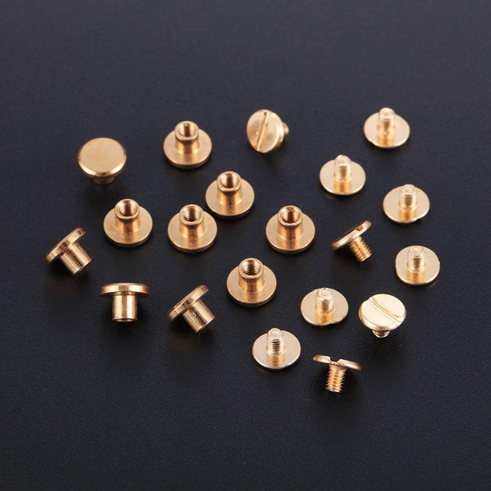 10Sets Nail Rivets Copper Leather Craft Belt Wallet Solid Brass Nail Rivets Screws Cloth DIY Shoes Hats Button Decoration Nail