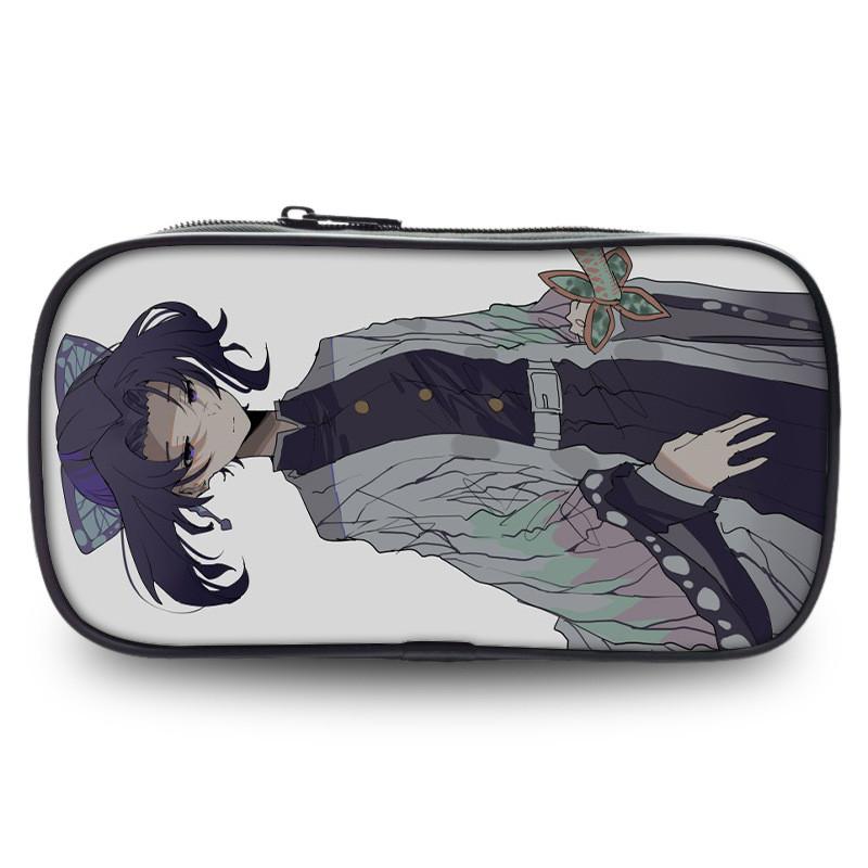Spacious Oxford Demon Slayer Pencil Case For Students With Casual Style