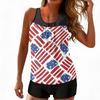 Women’s Sleeveless Tankini Top and Shorts Set Star Print Swimwear Two Piece Swimsuit Athletic Bathing Suit for Summer Beach Pool