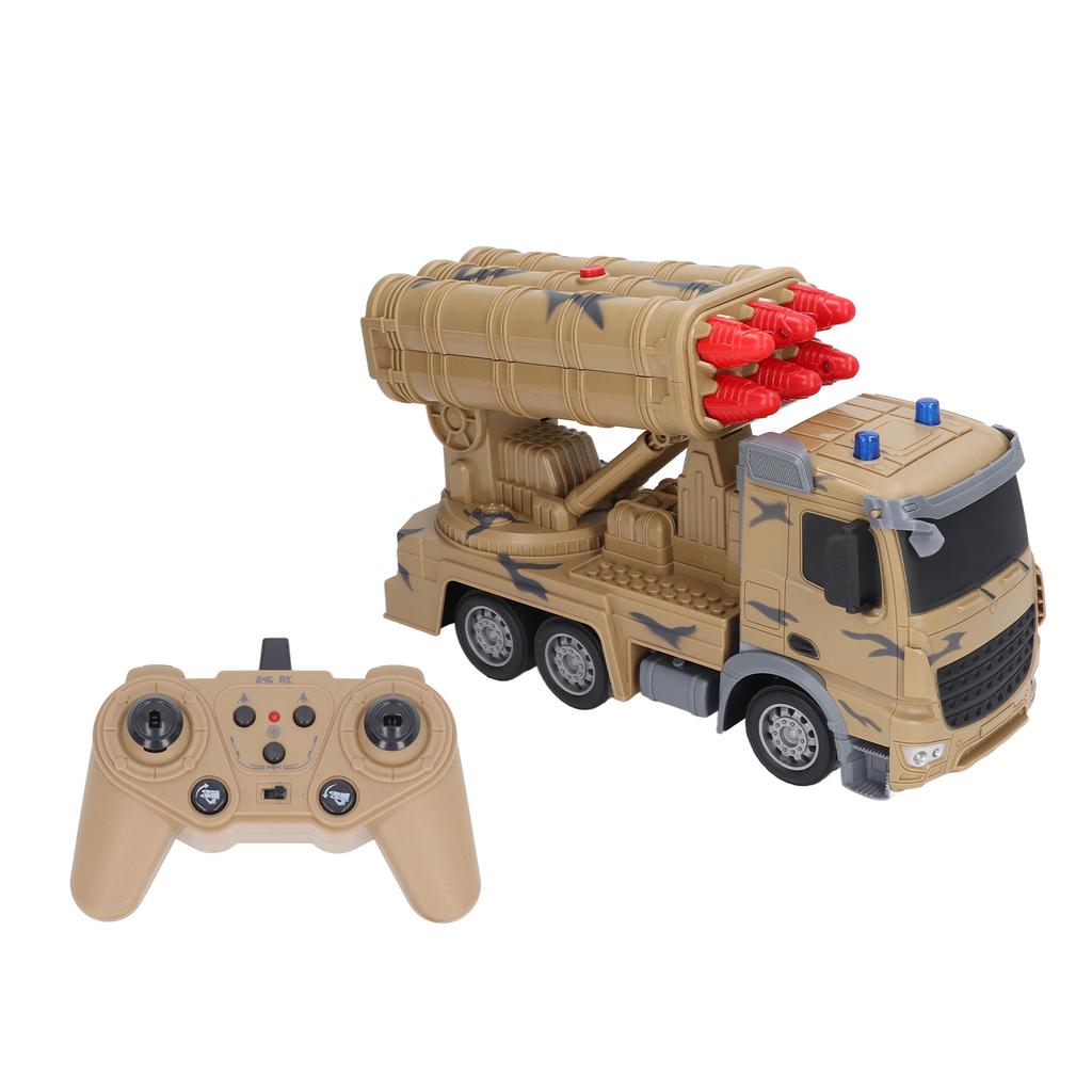 Remote Control Armored Toy Truck 6 Cartridges Light Sound High Simulation RC Pullback Vehicles Toy