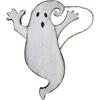 Halloween Decoration - LITTLE CLOWN - Hanging Ghost - Wood - 29x40 Cm - White