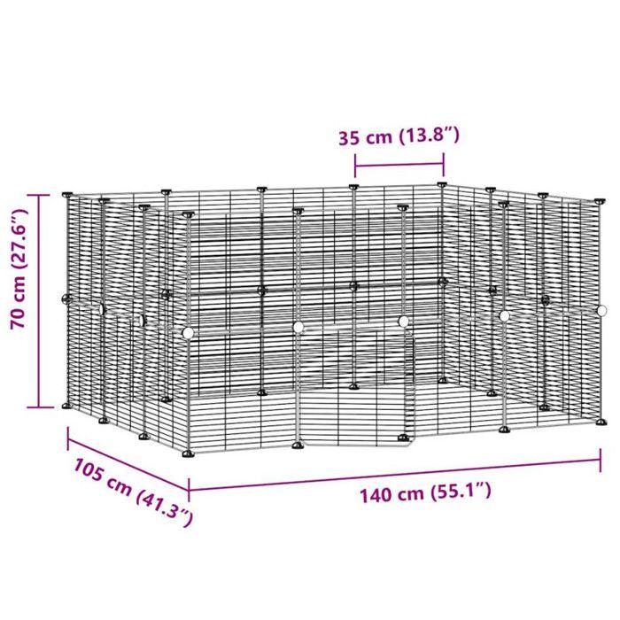 3114044 vidaXL Cage animaux de compagnie à 28 panneaux et porte Noir 35x35 cm