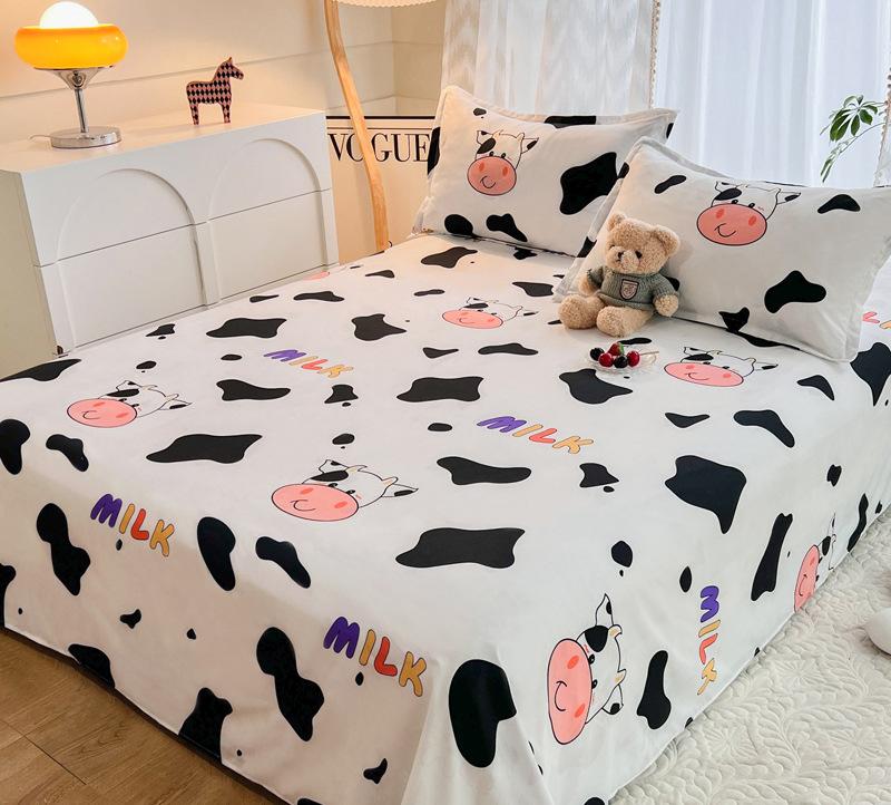 Flat Sheet Floral Style Bedsheet Skin-friendly Bed Linen Simple Student Bed Fitted Sheet Mattress Pad Bedcover