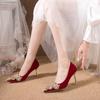 Not Tired Toasting Chinese Xiuhe Dress Wedding Shoes Wedding Shoes Bride Shoes Red High Heels Women's 2025 Summer New