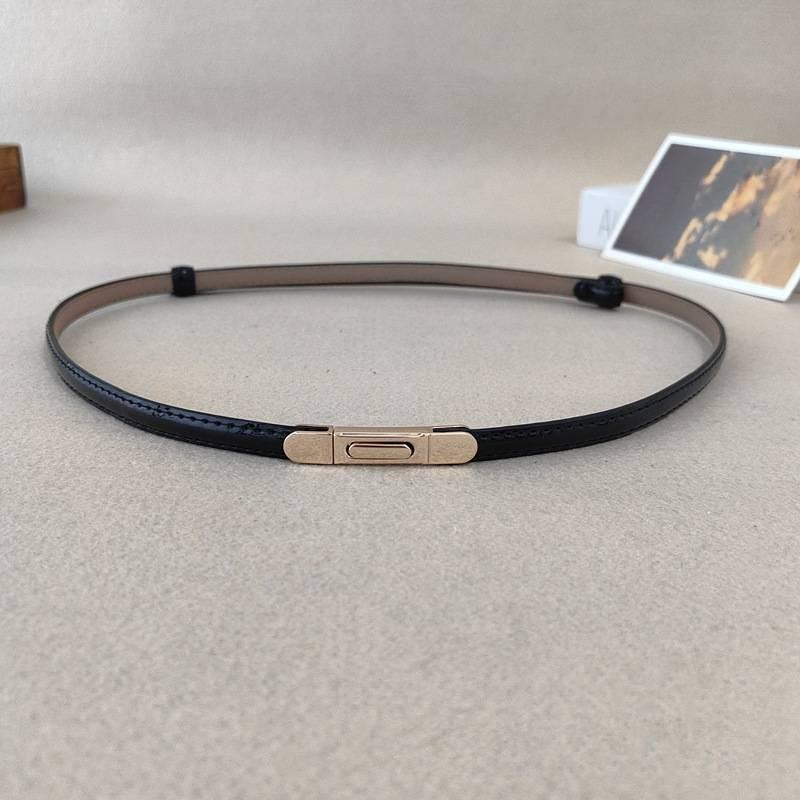 Summer Genuine Leather Girl Slim Waist Belt Metal Buckle Dresses Decoration