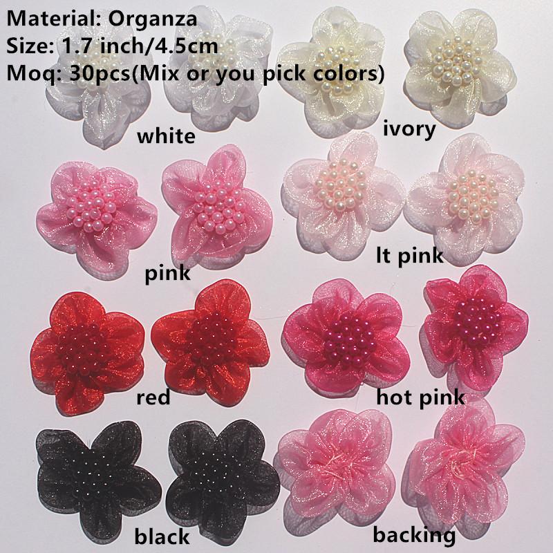 

30 шт./лот 4 см Ins атласная лента роза цветок для девочек повязка на голову аксессуары для волос свадебные украшения цветы