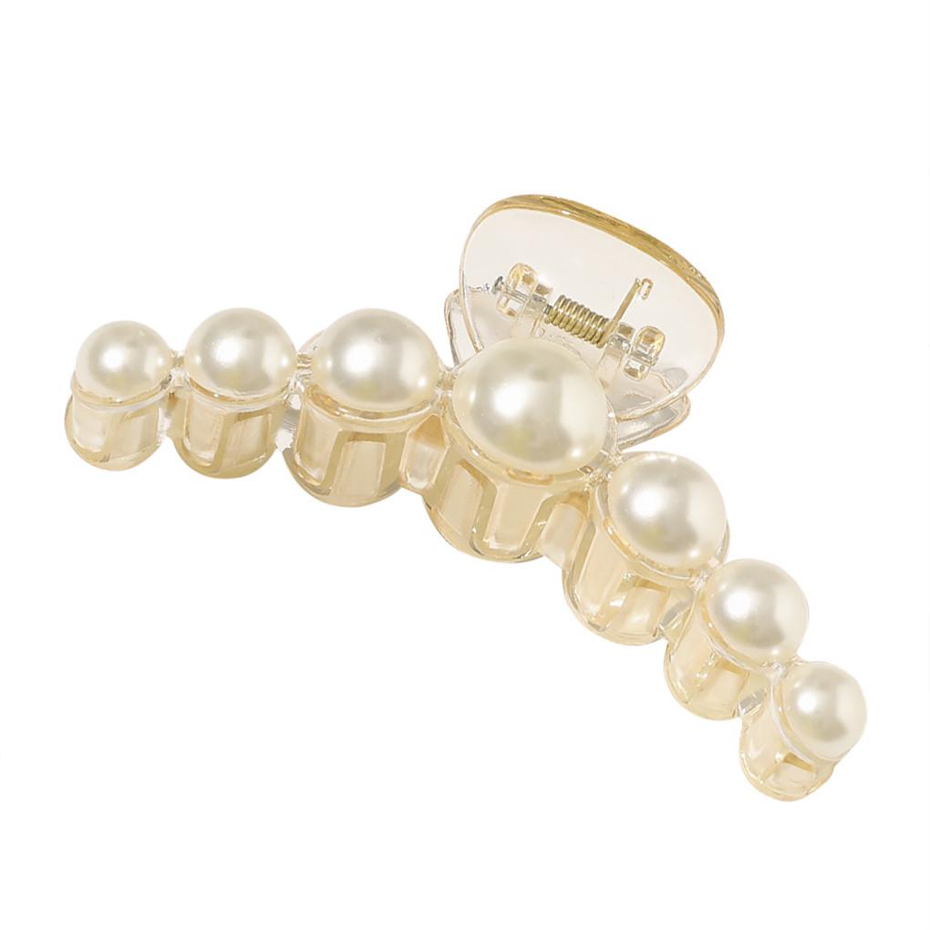 Champagner Große Perlen Acryl Haarspangen Groß Größe Make-up Haarstyling