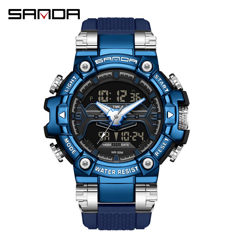 Sanda Men's Teen Sports Luminous Waterproof Multifunctional Outdoor Watch