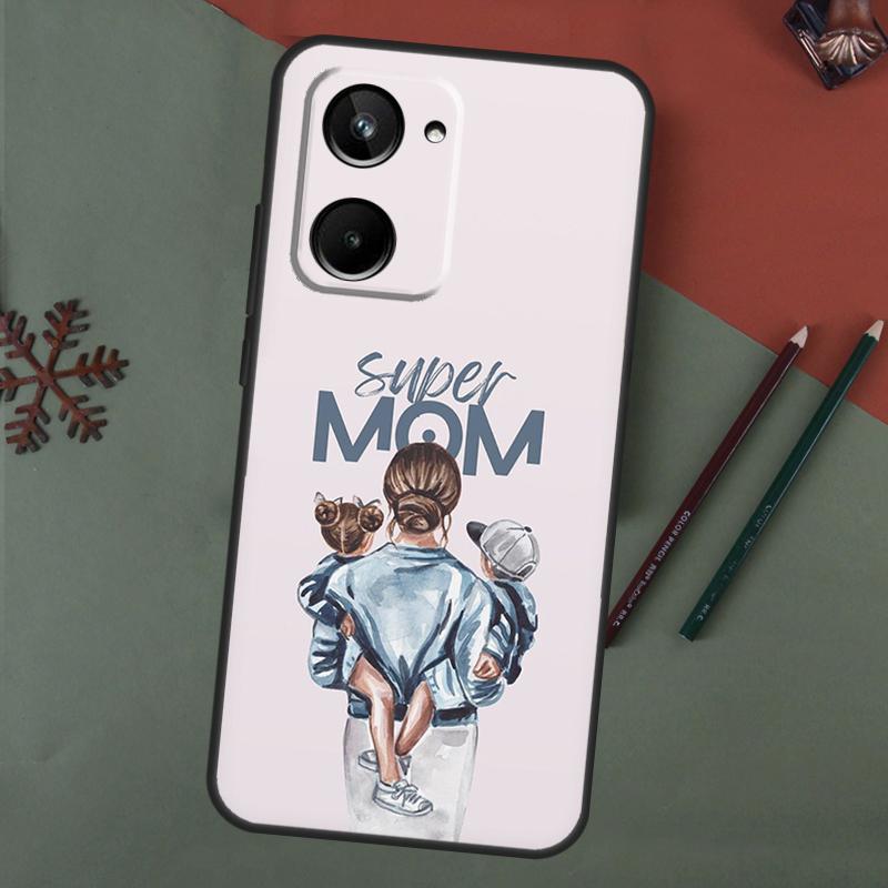 Super Mom Love Kid For Realme GT Neo 5 3 2 T 8 9 10 11 Pro Plus C11 C15 C21 C25 C30 C31 C33 C35 C55 C21Y Case