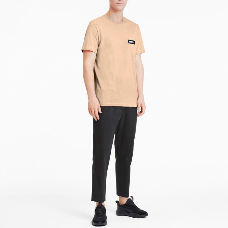 Puma Solid Color Crew Neck Casual Sport Short Sleeve T-Shirt Men Tops Pink 582687-70