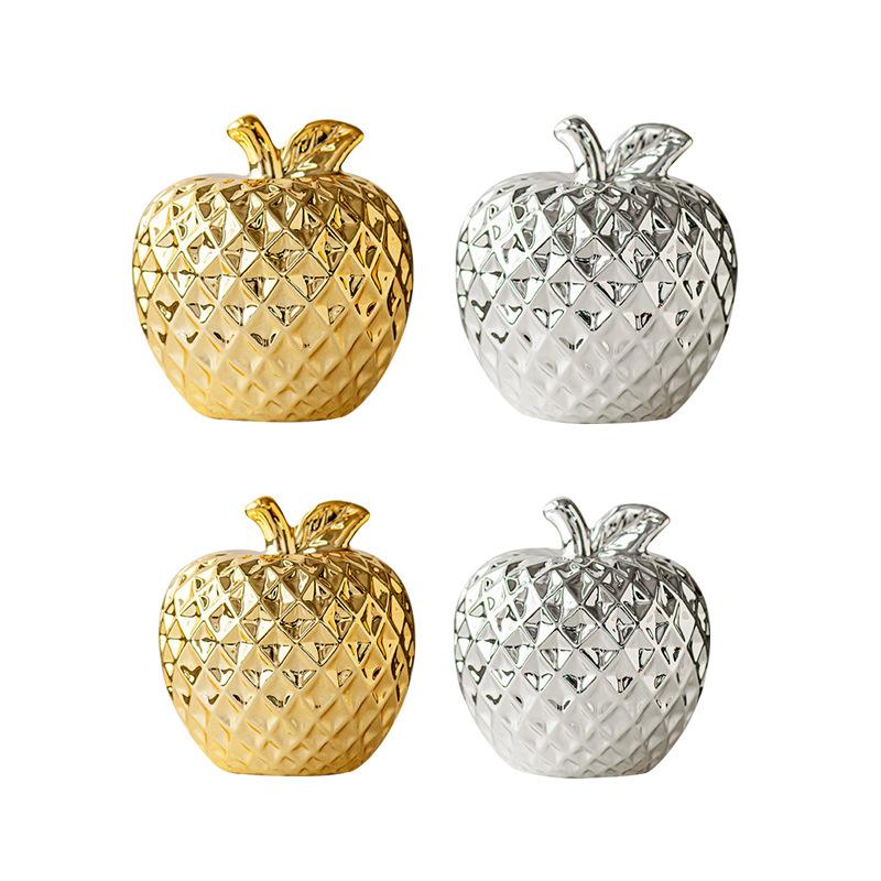 Apple Ceramic Statue Collection Minimalist Simple Desktop Ornament for Centerpiece Fireplace Desk Cabinet Christmas Gift