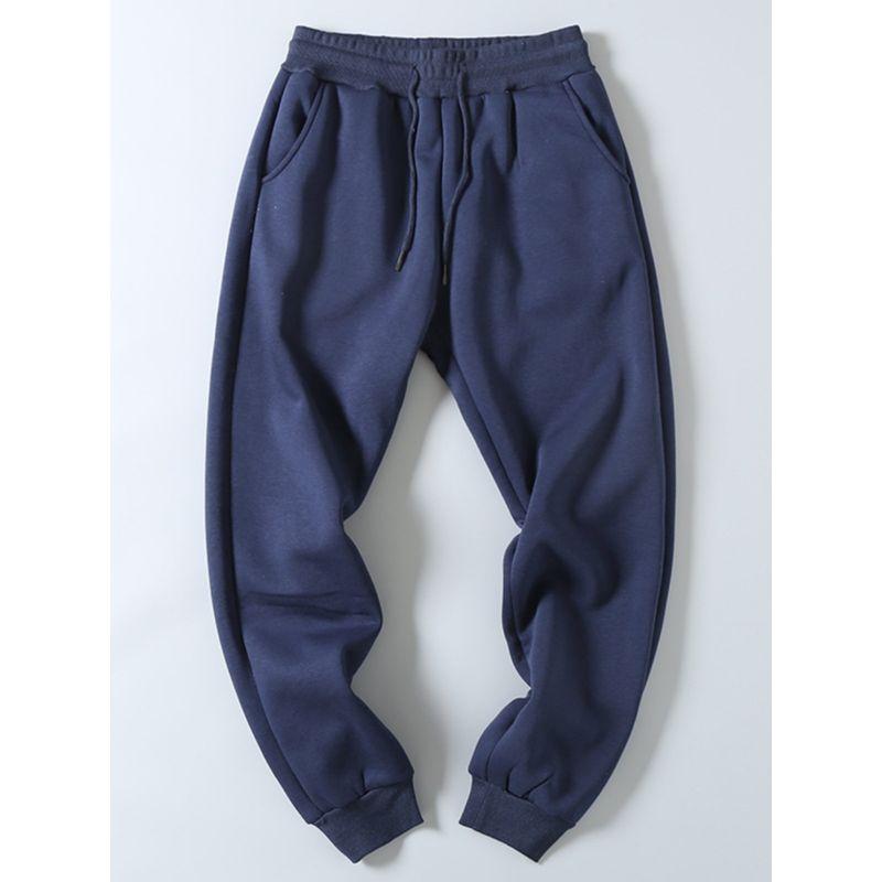 Export Surplus 500g Heavyweight Autumn and Winter Pure Cotton Thickened Fleece Sweatpants Men's Lamb Wool Sports Casual Long Pants