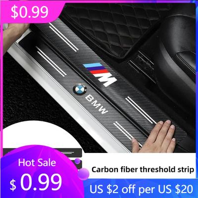 2025 Tira de Soleira de Porta de Carro Quente Fibra de Carbono Protetor Anti-Risco Adesivo Para BMW E46 E90 E60 F30 F10 E39 E36 F20 E87 E90 G30
