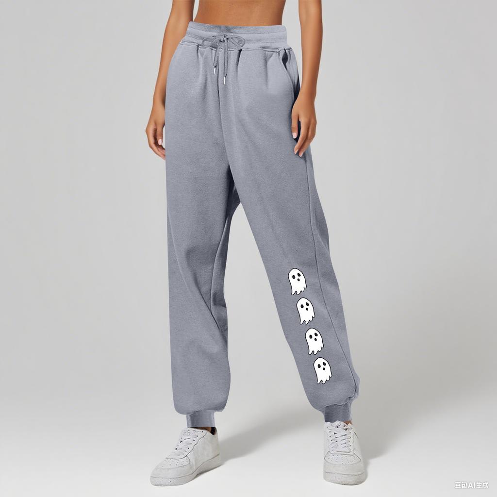 Ladies' Printed Unisex Casual Pocket Drawstring  Pants