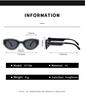 Stereoscopic White Point Paint Cat Eye Sunglasses  Retro Square Face Slimming Street Po Sunglasses