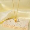 Rectangle Star Charm Necklace For Women Gold Color Stainless Steel Link Chain Choker