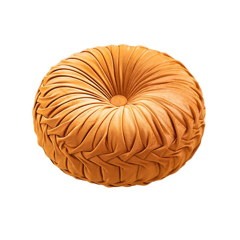 Nordic Minimalist Round Cream Plush Embroidered Throw Pillow for Sofa