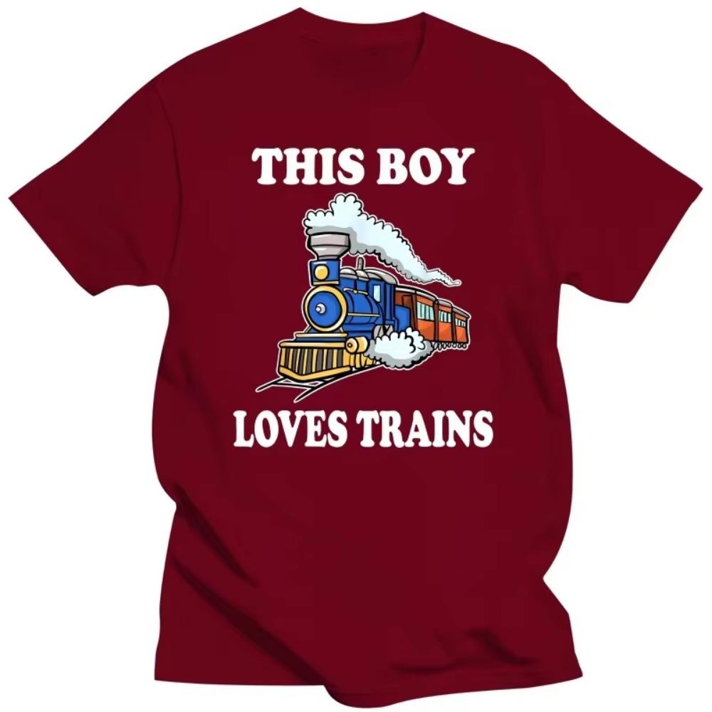 This Boy Loves Train Driver Lover T Shirts Graphic Cotton Streetwear Short Sleeve Birthday Gifts Summer Style T-shirt Men