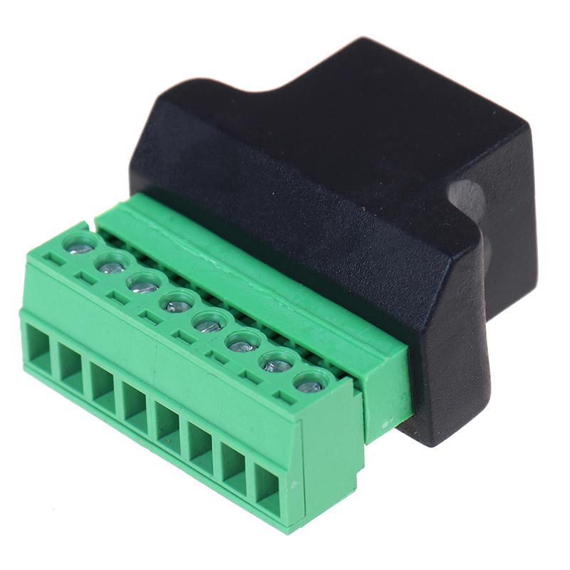 Rj45 Female To Screw Terminal 8 Pin Connector Ethernet Cable Extender Adapter