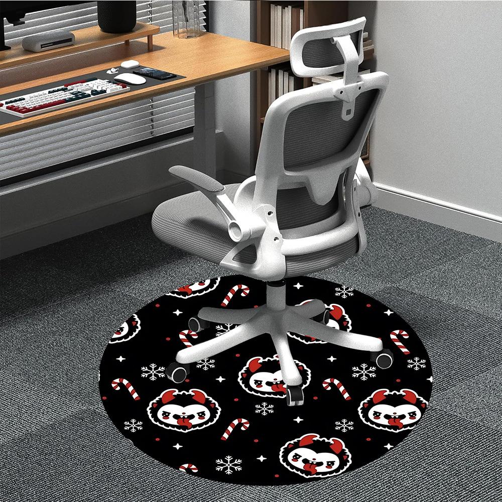 

1pc Christmas themed Chair Carpet for Office, Round Non Slip Durable Large Size Office Carpet, Suitable for Office 80cm