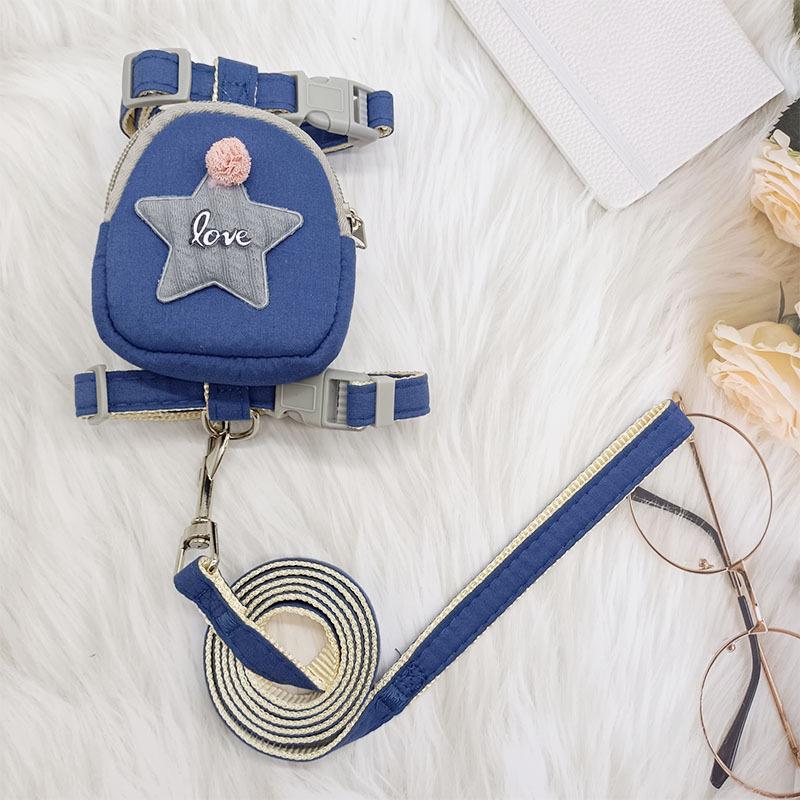 Adjustable Dog Traction Rope for Puppy Multi-Function Pet Knapsack Poodle Traction Rope Chest Strap Walking Dog Rope