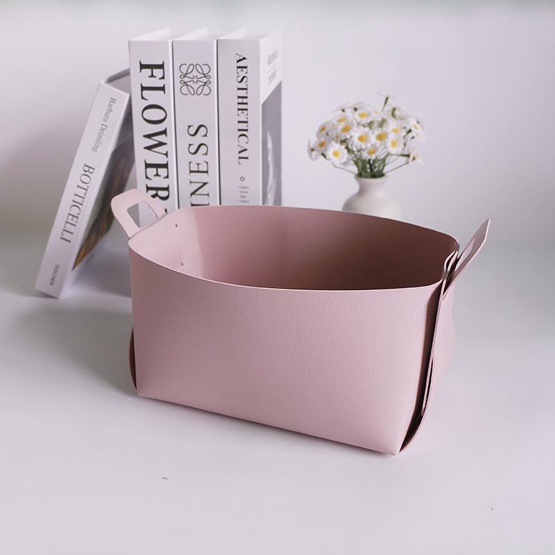 Nordic Minimalist Leather Desk Organizer With Foldable Design For Home Office And Study