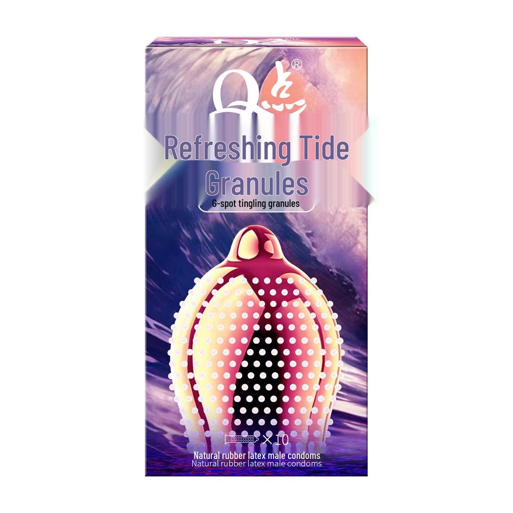 Q-point Hyaluronic Acid 001 Large Particle Delay Condoms - Long-lasting Contraceptives for Adults
