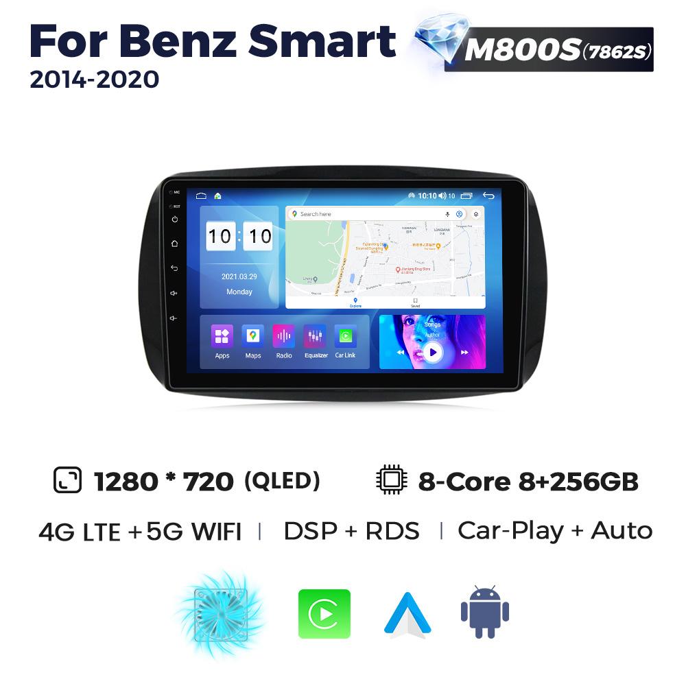NaviFly Android Auto Carplay Smart System Car Radio For Mercedes Benz Smart 453 Fortwo 2014 - 2020 Multimedia Stereo Player GPS