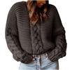 Fall And Winter Solid Color Pullover V-neck Loose Sweater Casual Knitted Sweater For Women