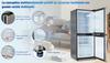 Mini Frigorifero Risparmio Energetico 106L, 60L Frigorifero + 46L Congelatore, 7 Impostazioni di Temperatura, Porta Argentata + Corpo Nero, Illuminazione LED, 166 kWh/Anno, 45 dB