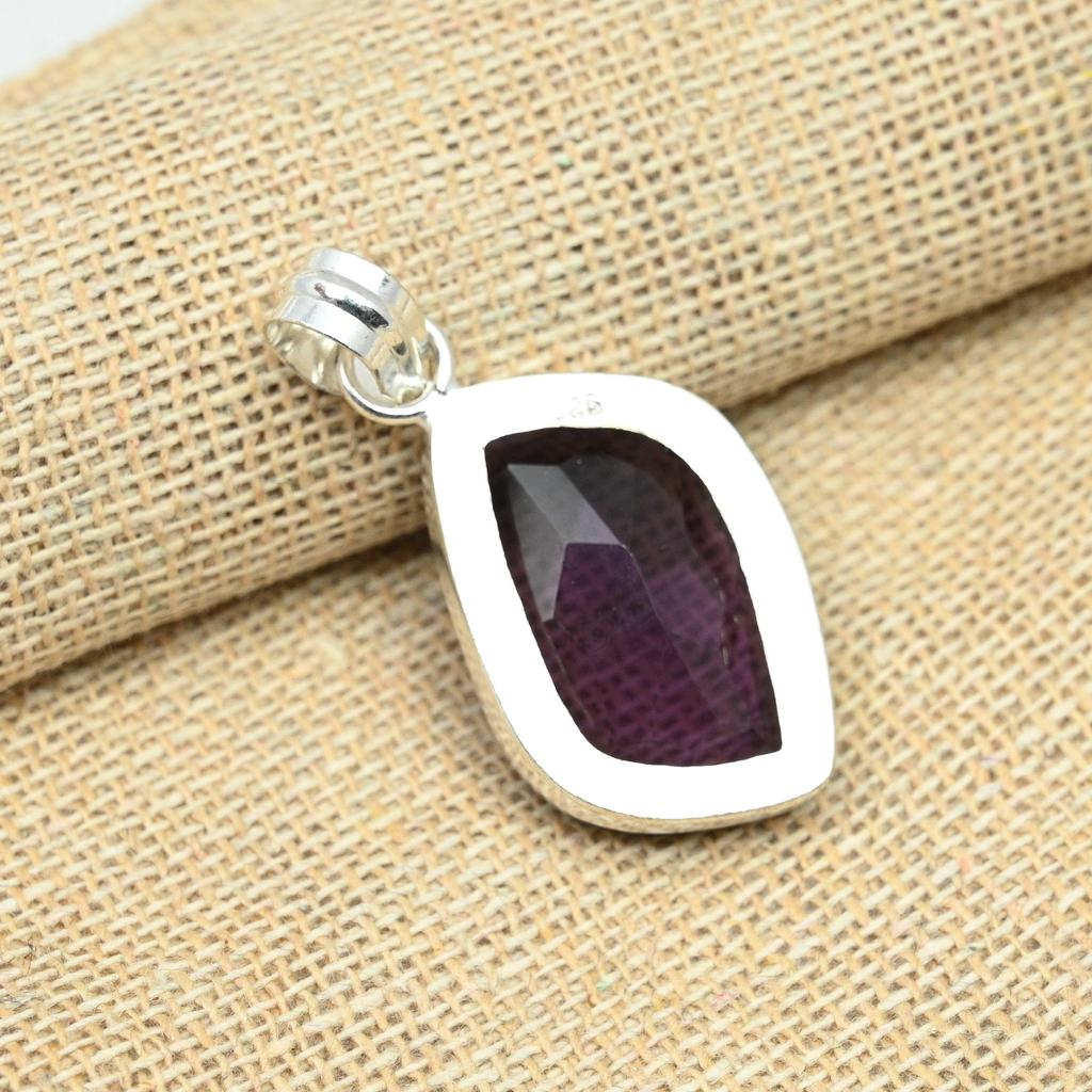Amethyst Edelstein 925 Sterling Silber handgemachter Schmuck Damen Anhänger für Geschenke