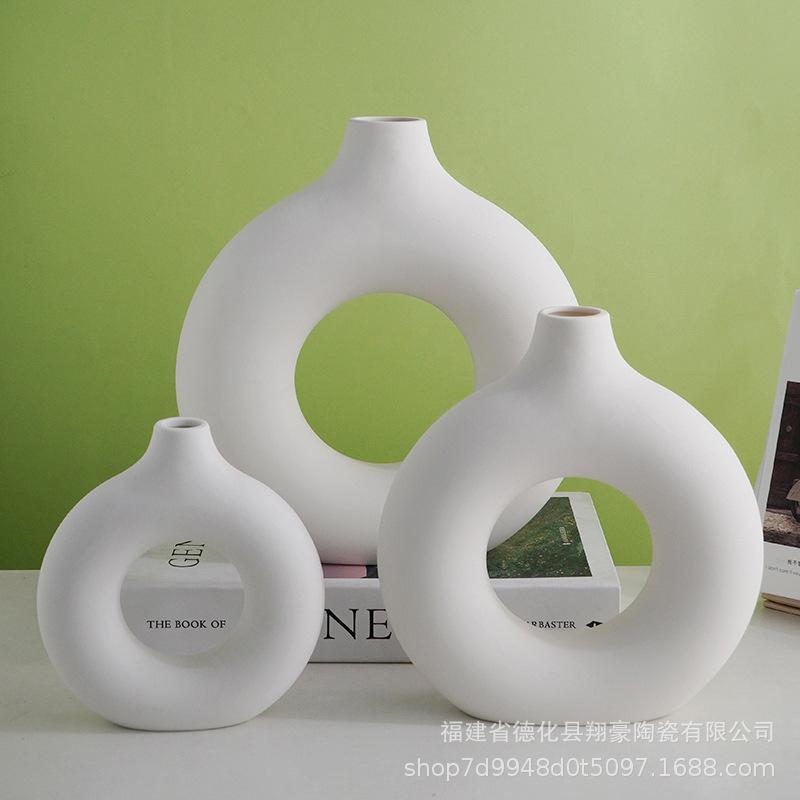 Ins Nordic stil kreis keramik vase dekoration kreative einfache hause wohnzimmer dekoration