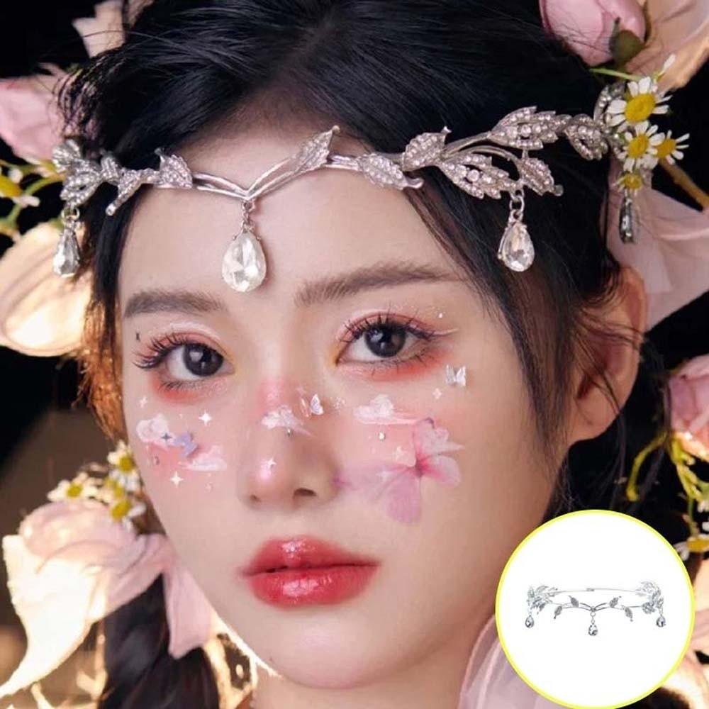 Elegant Elf Rhinestone Headband Exquisite Bride Shiny Hair Hoop  Birthday Head Jewelry