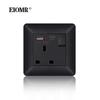 EIOMR 13A UK Standard Plug Power Wall Socket and Switch 250V, with USB Type-C Charger Port 5V 2.1A, Black PC Curved Frame Panel
