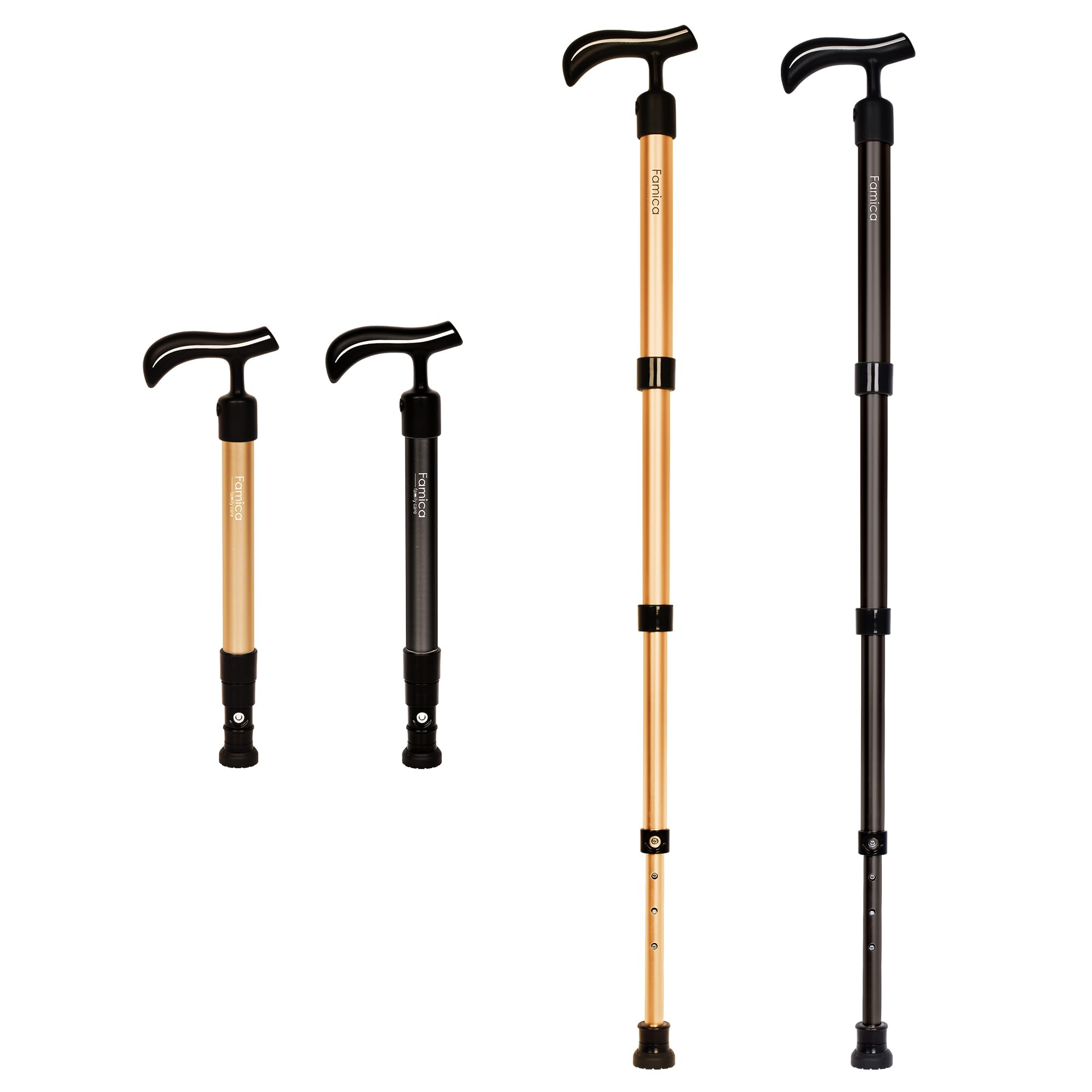 

FAMICA Telescopic Walking Stick SG Mark Certified Stylish Walking Stick For Men and Women Nursing Care Products Folding Telescopic Walking Stick чёрный