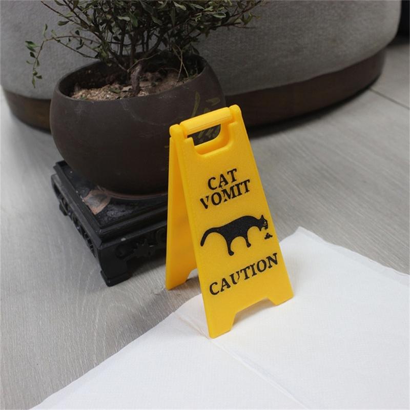 Yellow Cats And Dog Vomit Alerts Sign Durability Waterproof Dogs Vomit Sign Home And Garden Decors Cats Lover Gift