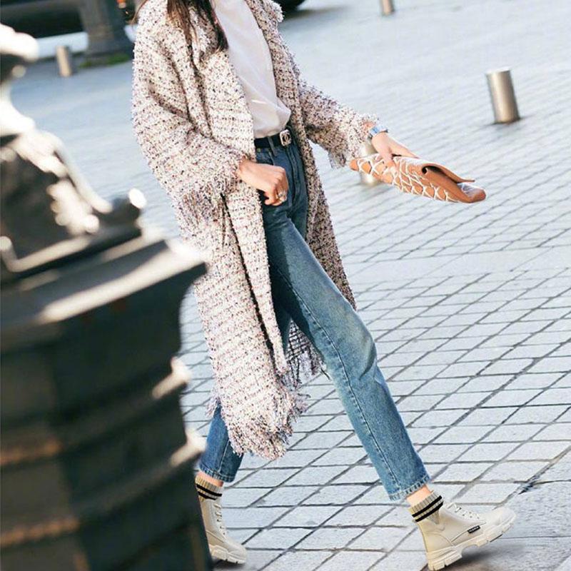 Černé boty Dámské boty Boty Univerzální Britský styl Kotníkové boty