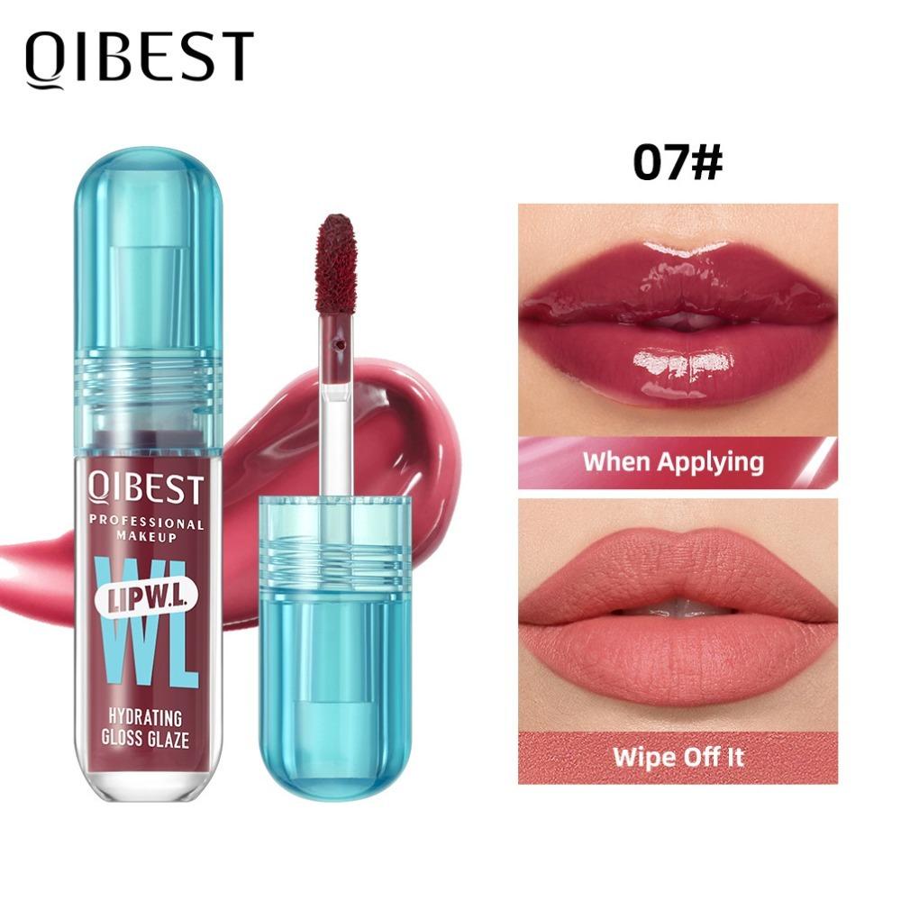 Новый зеркальный блеск для губ QIBEST Crystal, стойкий, водянистый, с эффектом увеличения, увлажняющий бальзам, тинт для губ