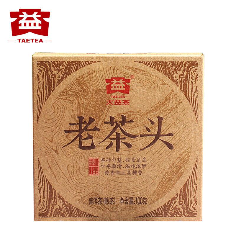 

TAETEA Lao Cha Tou * 2014 Menghai Dayi Pu-erh Brick Ripe Puer Tea Brick 100г