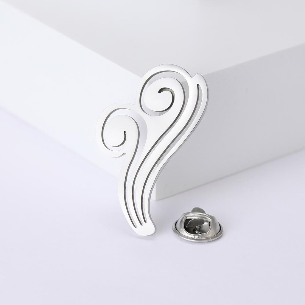 Fashion Creative Smooth Stainless Steel Cloud Brooch Temperament Cute Clothing Accessories Alloy Brooch