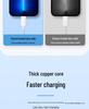 Andmai 100W Multi-Head Fast Charging Cable, Compatible with Apple, Three-in-One Design for Car Use.