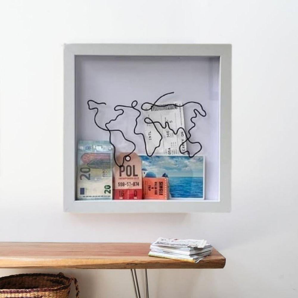 Artificial Board Travel Collection Box Handmade Ticket Shadow Box with Slot  Ticket Stubs