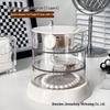 Rotating Transparent Jewelry Storage Box for Earrings, Necklaces, and Hair Accessories