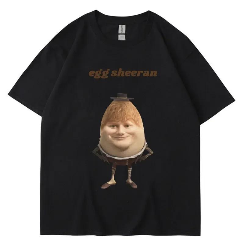 Streetwear Morsom Egg Ed Sheeran Meme Grafisk T-skjorte Pustende Casual Kortermet Herre Dame T-skjorter Oversized Gave