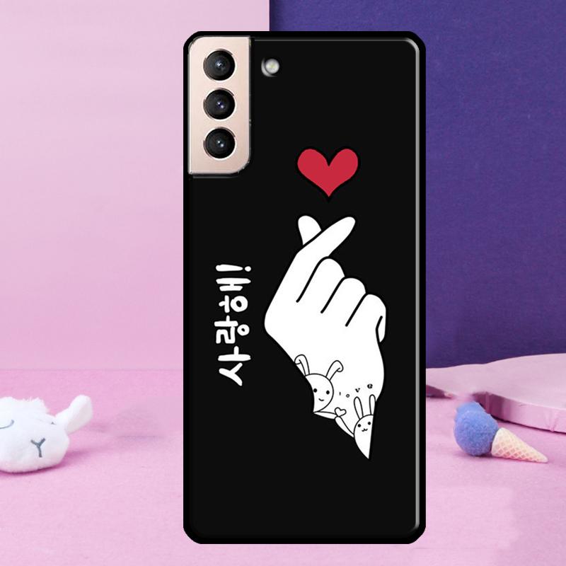 

Kpop Finger Heart Phone Case For Samsung Galaxy S25 Ultra S24 Ultra S9 S10 S20 S21 S22 Plus S23 S24 FE Cover Galaxy S20 Plus