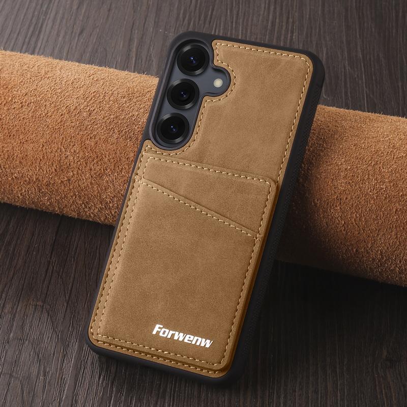 Luxury Back Leather Card Slots Stand Cover Case For Samsung S26 Ultra S25 Edge S24 S23 S22 Plus S21 FE A15 A16 A17 A34 A35 A36 A37 A54 A55 A56 A57 5G